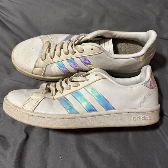 adidas Shoes - Adidas Cream Sneakers with Iridescent Accents